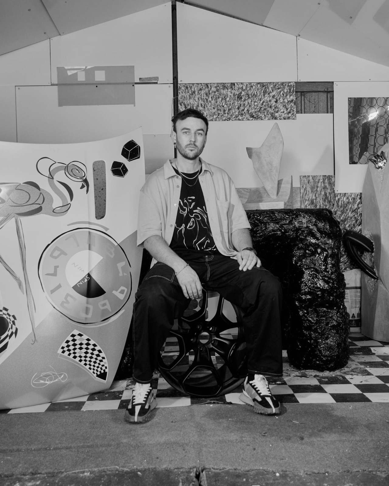 Matt, founder of Matte Black Studio, in the studio